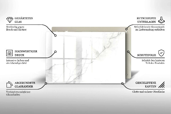 Glasunterlage für Grabkerzen Marmorstein-Hintergrund