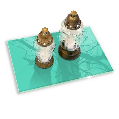 Glasunterlage für Grabkerzen Grüne Farbe