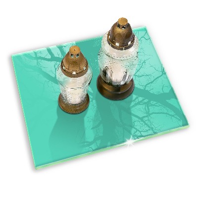 Glasunterlage für Grabkerzen Grüne Farbe