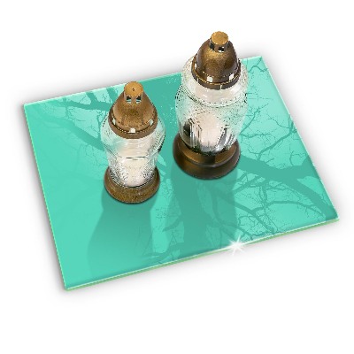 Glasunterlage für Grabkerzen Grüne Farbe