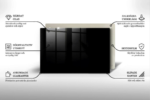 Glasunterlage für Grabkerzen Schwarze Farbe