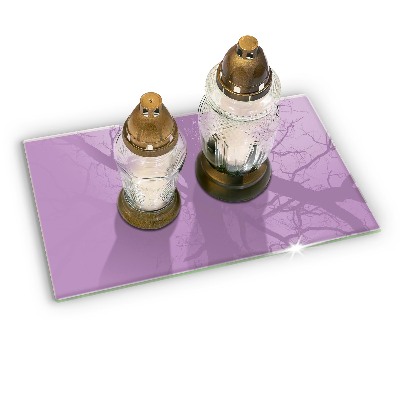 Glasunterlage für Grabkerzen Violett