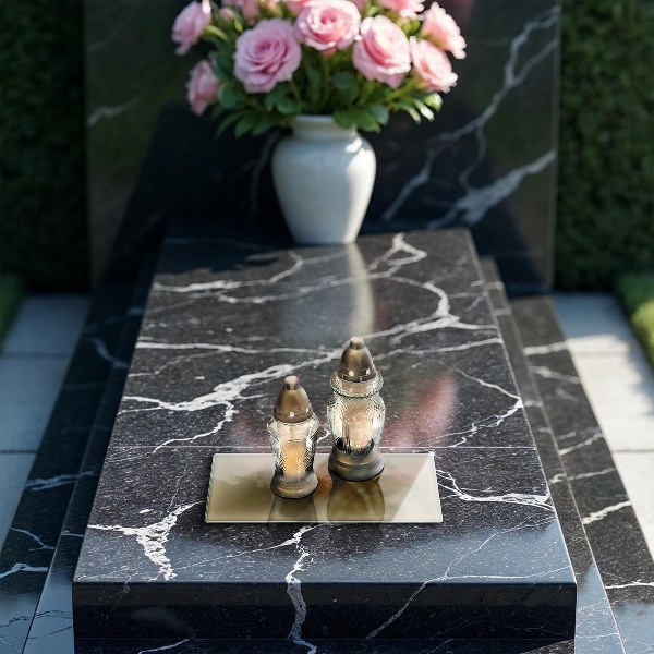 Grabkerze Untersetzer Beige