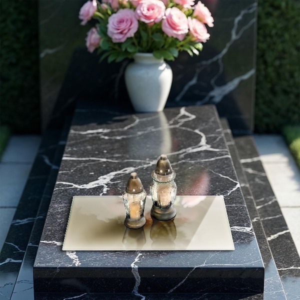 Grabkerze Untersetzer Beige