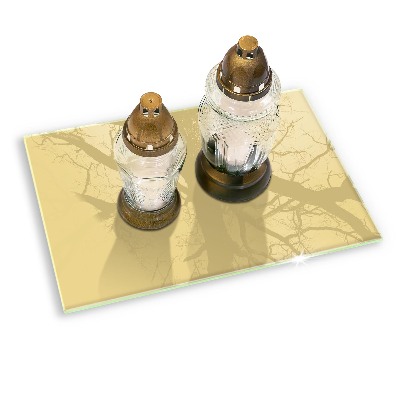 Glasunterlage für Grabkerzen Gelbe Farbe