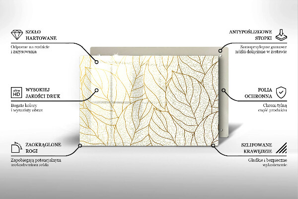 Glasunterlage für Grabkerzen Linienzeichnung Blattmuster