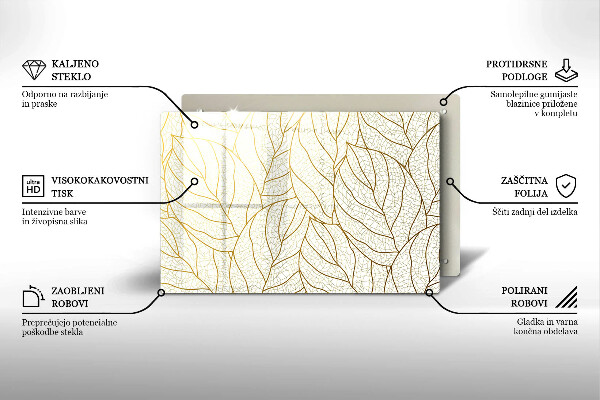 Glasunterlage für Grabkerzen Linienzeichnung Blattmuster