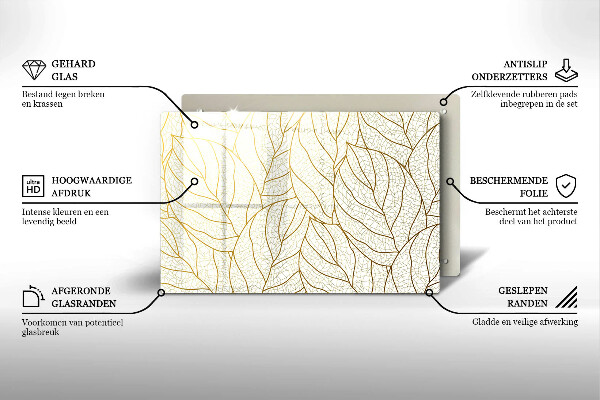 Glasunterlage für Grabkerzen Linienzeichnung Blattmuster