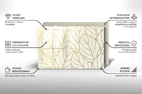 Glasunterlage für Grabkerzen Linienzeichnung Blattmuster