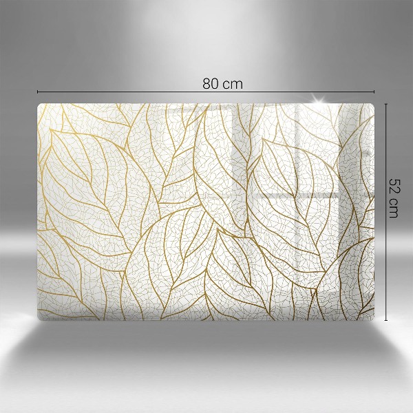 Glasunterlage für Grabkerzen Linienzeichnung Blattmuster