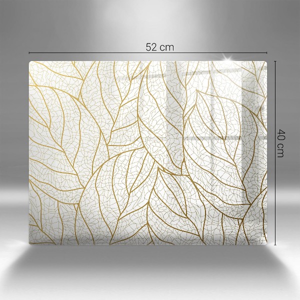 Glasunterlage für Grabkerzen Linienzeichnung Blattmuster