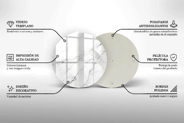 Unterlage für Kerzen Elegante Marmorstruktur