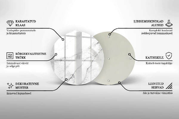 Unterlage für Kerzen Elegante Marmorstruktur