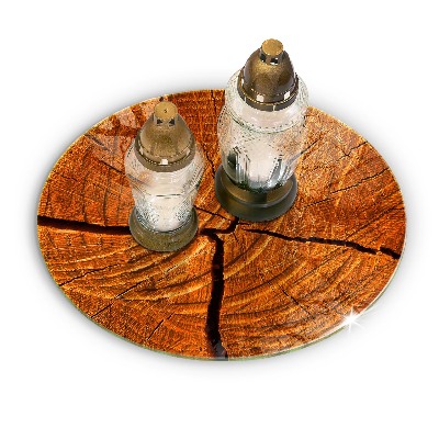 Grabkerzen Unterlage Holzstammkonstruktion