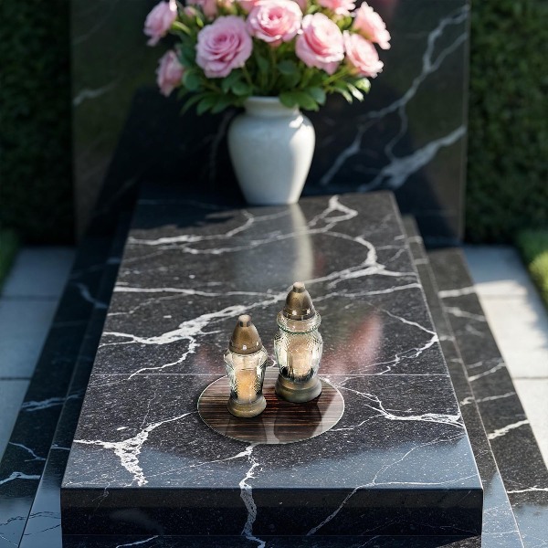 Grabkerzen Unterlage Holzstruktur