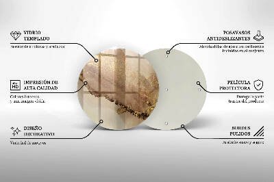 Grabkerzen Unterlage Abstraktes Gold