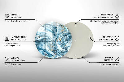 Unterlage für Kerzen Struktur mit Gold