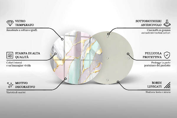 Grabkerzen Unterlage Pastellfarbener Marmor