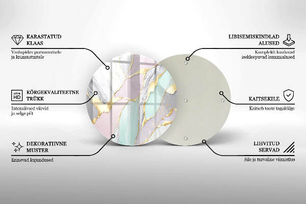 Grabkerzen Unterlage Pastellfarbener Marmor