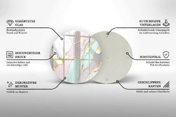 Grabkerzen Unterlage Pastellfarbener Marmor