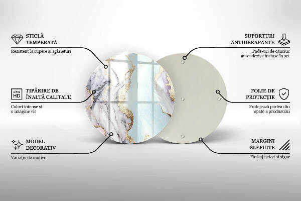 Unterlage für Kerzen Pastellfarbener Marmor