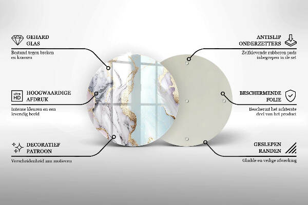 Unterlage für Kerzen Pastellfarbener Marmor