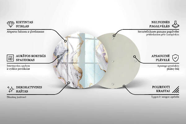 Unterlage für Kerzen Pastellfarbener Marmor