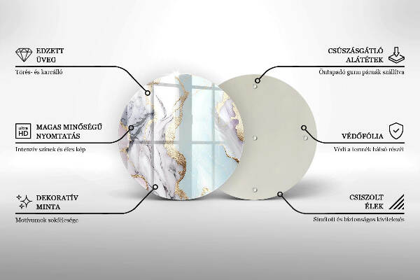 Unterlage für Kerzen Pastellfarbener Marmor