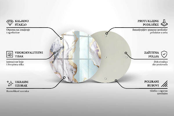 Unterlage für Kerzen Pastellfarbener Marmor