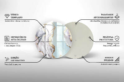 Unterlage für Kerzen Pastellfarbener Marmor