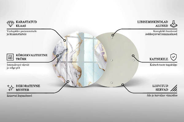 Unterlage für Kerzen Pastellfarbener Marmor