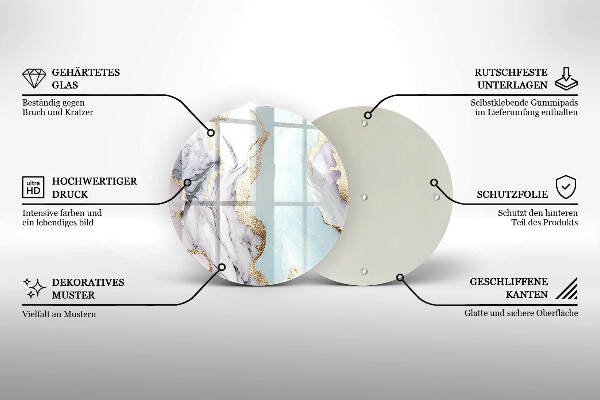 Unterlage für Kerzen Pastellfarbener Marmor