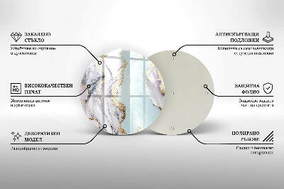 Unterlage für Kerzen Pastellfarbener Marmor