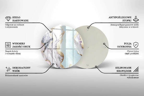 Unterlage für Kerzen Pastellfarbener Marmor