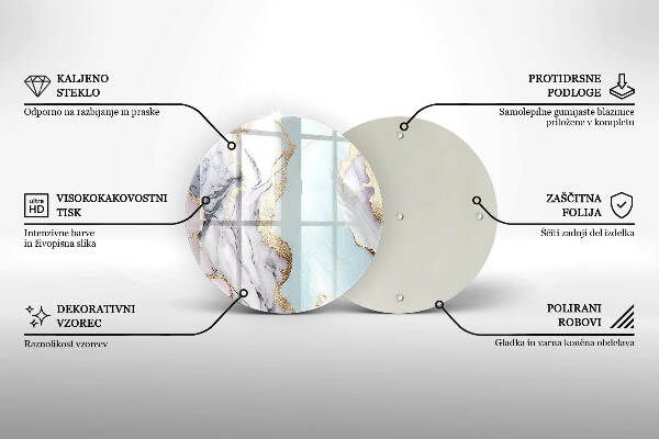 Unterlage für Kerzen Pastellfarbener Marmor