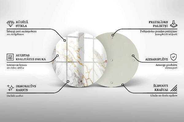 Grabkerzen Unterlage Heller Marmor mit Gold