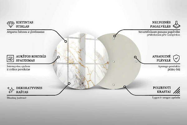 Grabkerzen Unterlage Heller Marmor mit Gold