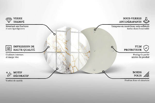 Grabkerzen Unterlage Heller Marmor mit Gold