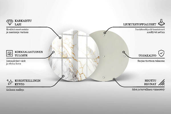 Grabkerzen Unterlage Heller Marmor mit Gold