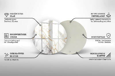 Grabkerzen Unterlage Heller Marmor mit Gold