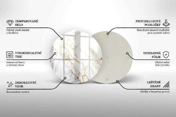 Grabkerzen Unterlage Heller Marmor mit Gold