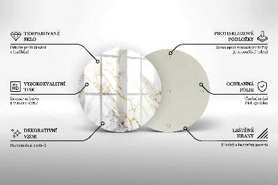 Grabkerzen Unterlage Heller Marmor mit Gold