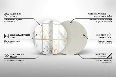Grabkerzen Unterlage Heller Marmor mit Gold