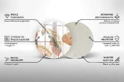 Grabkerzen Unterlage Boho-Federn und Blätter