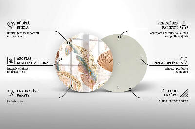 Grabkerzen Unterlage Boho-Federn und Blätter