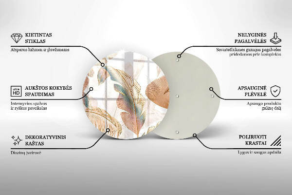 Grabkerzen Unterlage Boho-Federn und Blätter