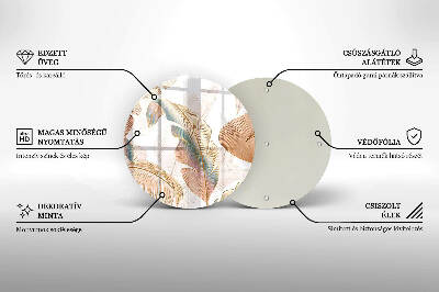 Grabkerzen Unterlage Boho-Federn und Blätter