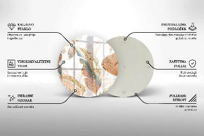 Grabkerzen Unterlage Boho-Federn und Blätter