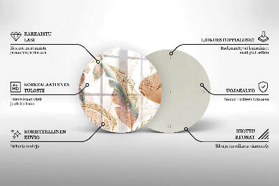 Grabkerzen Unterlage Boho-Federn und Blätter