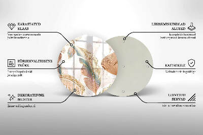 Grabkerzen Unterlage Boho-Federn und Blätter